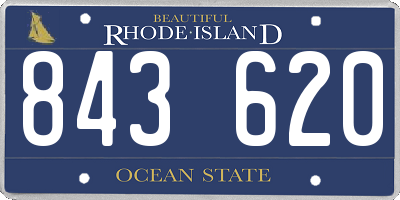 RI license plate 843620