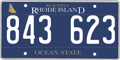 RI license plate 843623