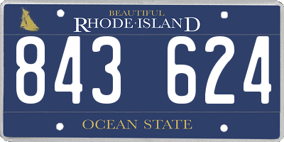 RI license plate 843624