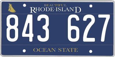 RI license plate 843627