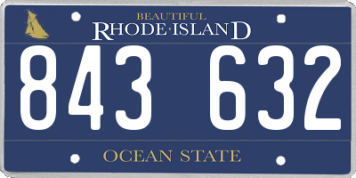 RI license plate 843632