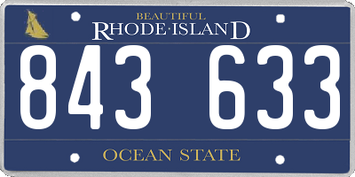 RI license plate 843633