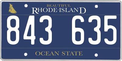 RI license plate 843635