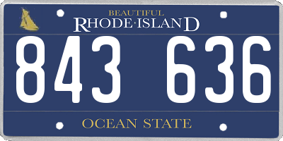 RI license plate 843636
