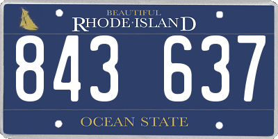 RI license plate 843637