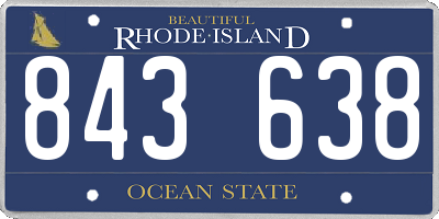 RI license plate 843638