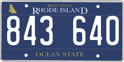 RI license plate 843640
