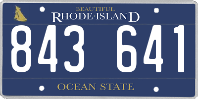 RI license plate 843641