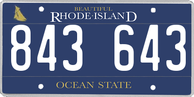 RI license plate 843643