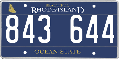 RI license plate 843644