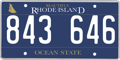 RI license plate 843646