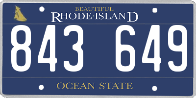 RI license plate 843649