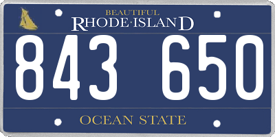 RI license plate 843650