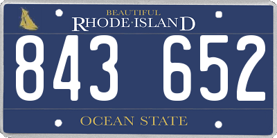 RI license plate 843652