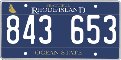 RI license plate 843653