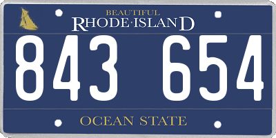 RI license plate 843654