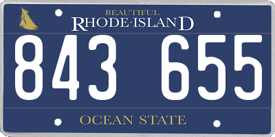 RI license plate 843655