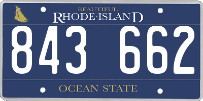 RI license plate 843662