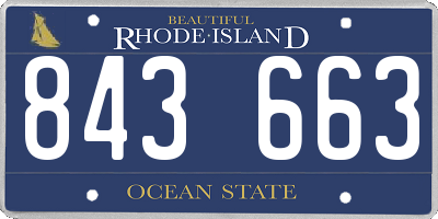 RI license plate 843663