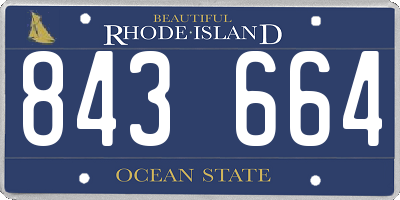 RI license plate 843664