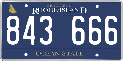 RI license plate 843666