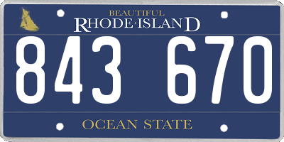 RI license plate 843670