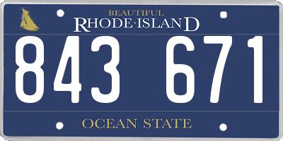 RI license plate 843671