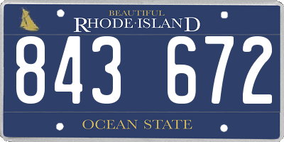 RI license plate 843672