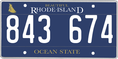 RI license plate 843674