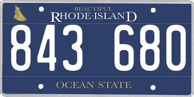 RI license plate 843680