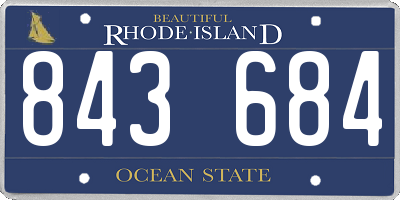 RI license plate 843684