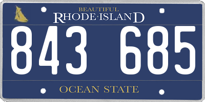 RI license plate 843685