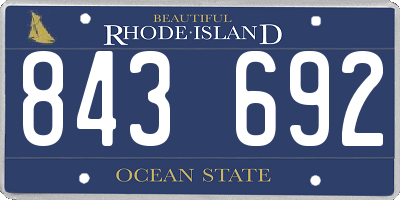 RI license plate 843692