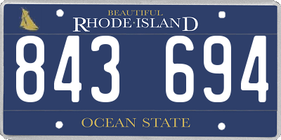 RI license plate 843694