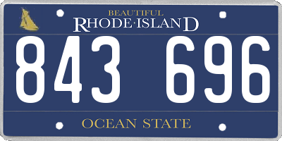 RI license plate 843696