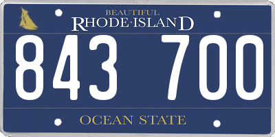 RI license plate 843700