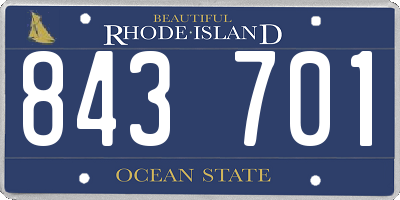 RI license plate 843701