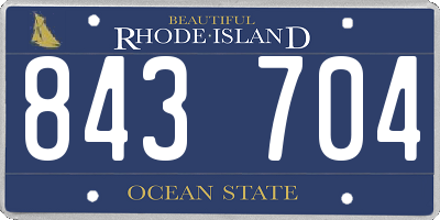 RI license plate 843704