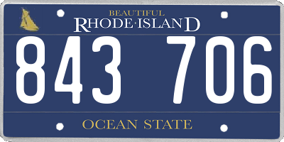 RI license plate 843706