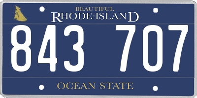 RI license plate 843707