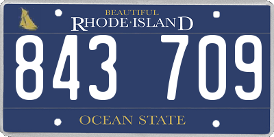 RI license plate 843709