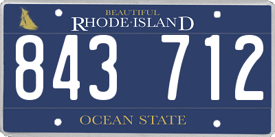 RI license plate 843712