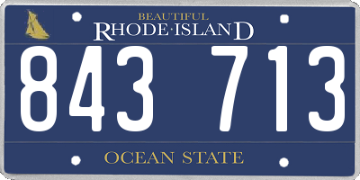 RI license plate 843713