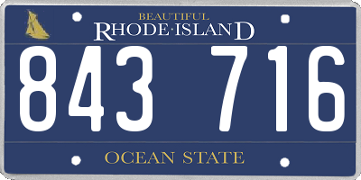 RI license plate 843716