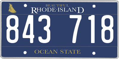 RI license plate 843718