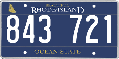 RI license plate 843721