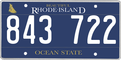 RI license plate 843722