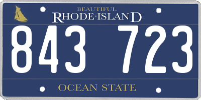 RI license plate 843723