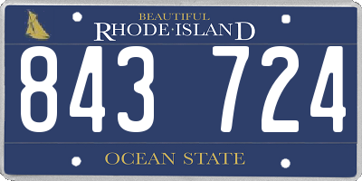 RI license plate 843724