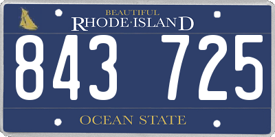 RI license plate 843725